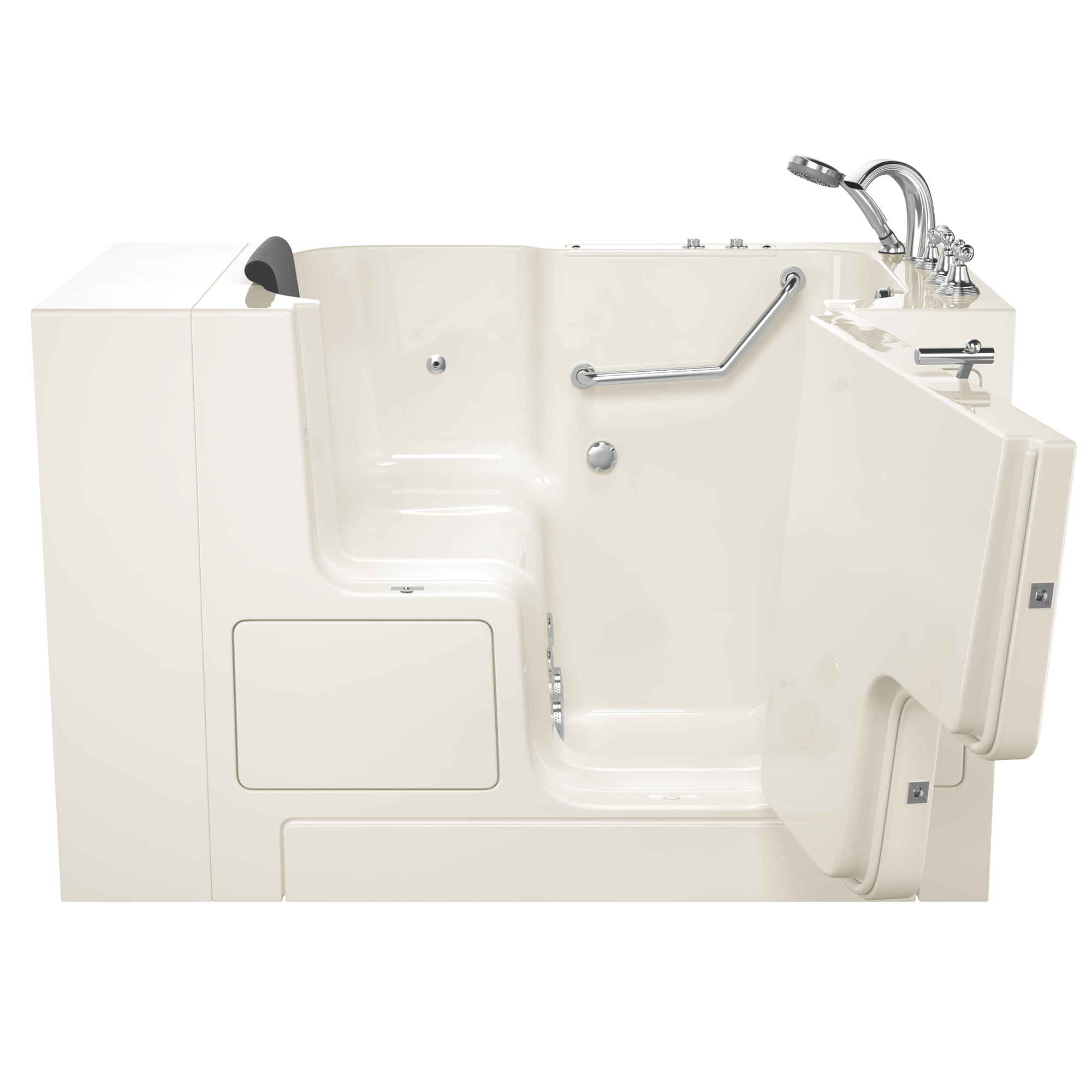 Gelcoat Premium Series 32 x 52 -Inch Walk-in Tub With Whirlpool System - Right-Hand Drain With Faucet